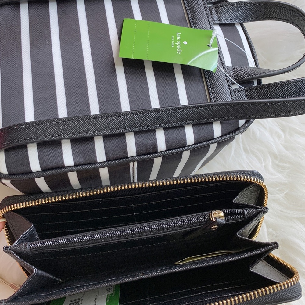 Bundle kate spade backpack wallet stripe - Picture 7 of 8